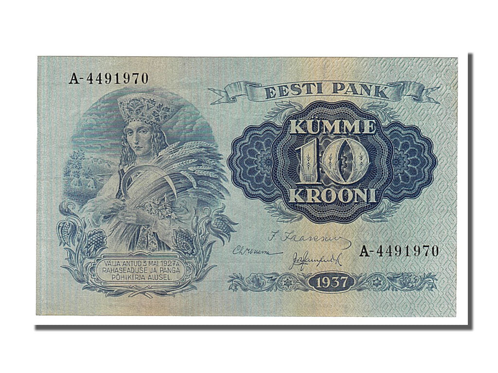 Estonia, 10 Krooni, 1937, KM #67a, UNC(65-70), A-4491970