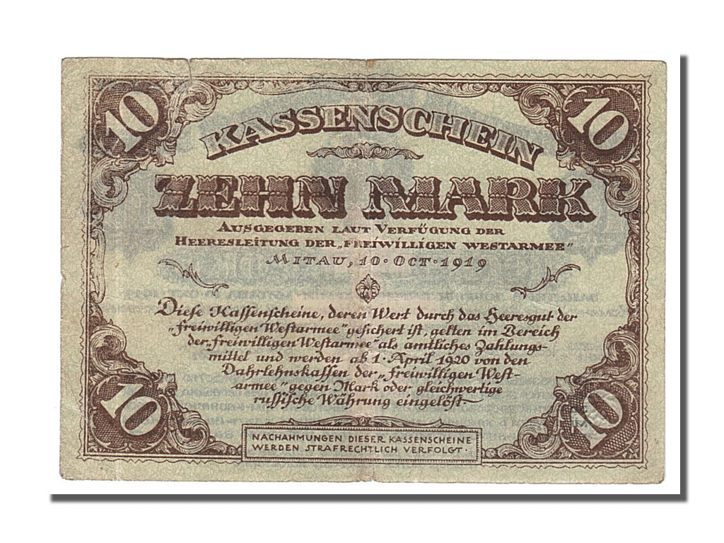 Russia, 10 Mark, 1919, KM #S228b, 1919-10-10, EF(40-45), M