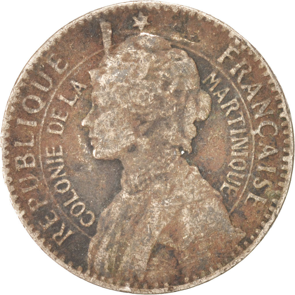 Martinique, Franc, 1922, VF(20-25), Copper-nickel, KM:41