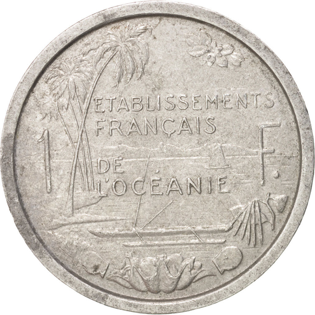 FRENCH OCEANIA, Franc, 1949, AU(55-58), Aluminum, KM:2, Lecompte:18