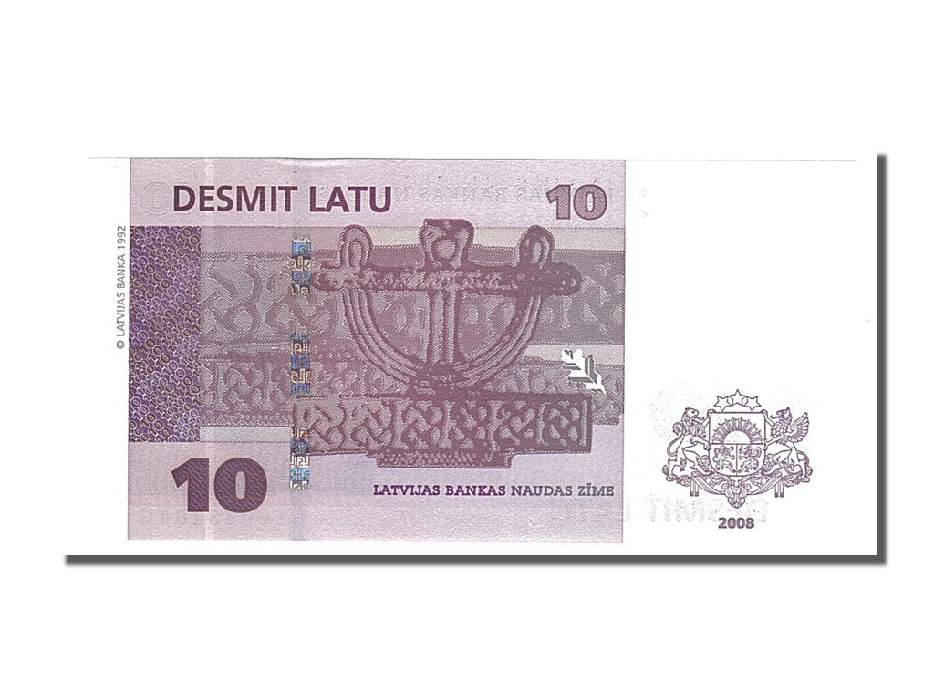 Biljet, Letland, 10 Latu, 2008, SPL