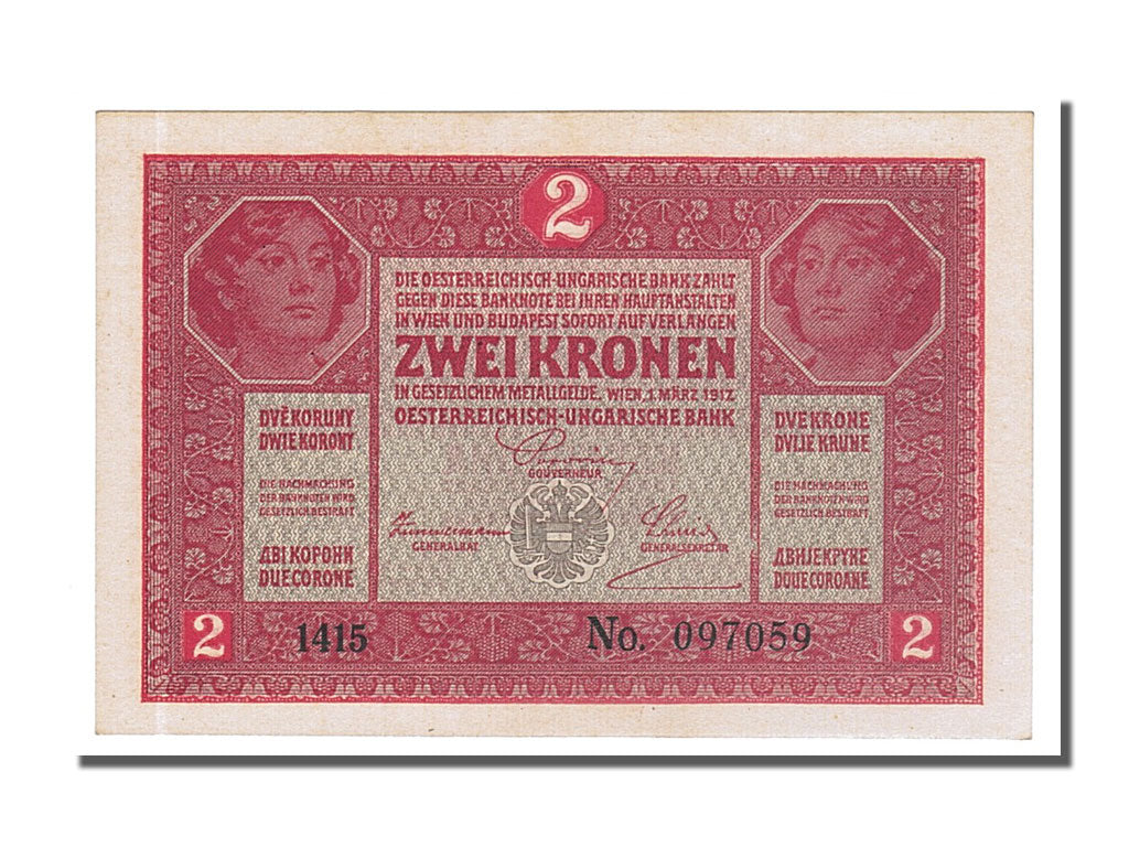 Austria, 2 Kronen, 1917, KM #21, 1917-03-01, UNC(63), 097059
