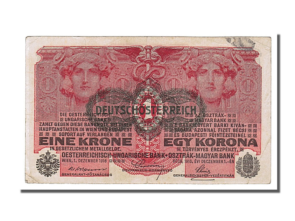 Banknote, Austria, 1 Krone, 1916, 1916-12-01, AU(55-58)