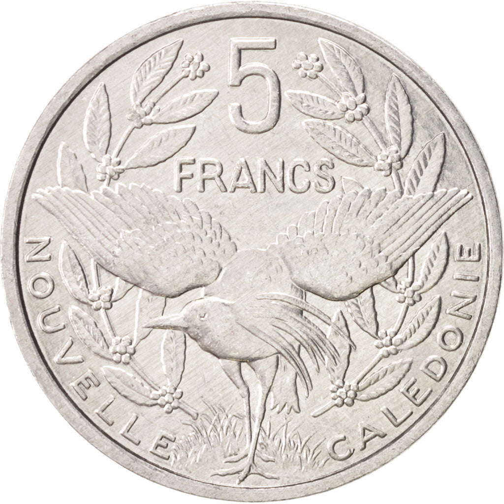New Caledonia, 5 Francs, 1994, Paris, AU(55-58), Aluminum, KM:16