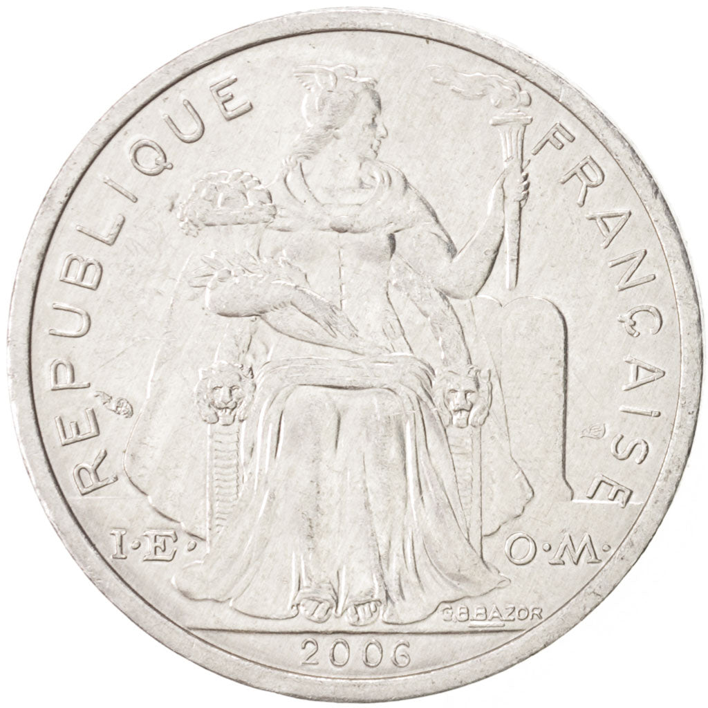 New Caledonia, 2 Francs, 2006, Paris, AU(55-58), Aluminum, KM:14
