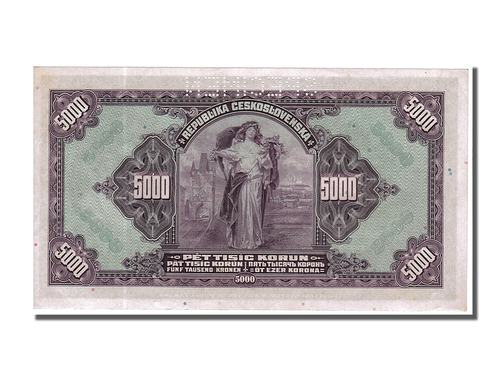 Banknote, Czechoslovakia, 5000 Korun, 1920, 1920-07-06, UNC(65-70)