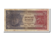 Czechoslovakia, 20 Korun, 1926, KM #21a, 1926-10-01, VF(30-35), Tc