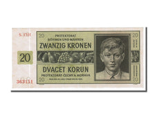 Bohemia and Moravia, 20 Korun, 1944, KM #9a, 1944-01-24, UNC(63), S.13H