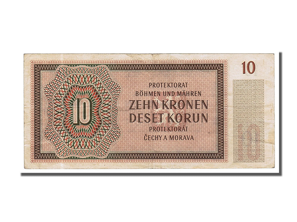 Bohemia and Moravia, 10 Korun, 1942, KM #8a, 1942-07-08, EF(40-45), S.41N
