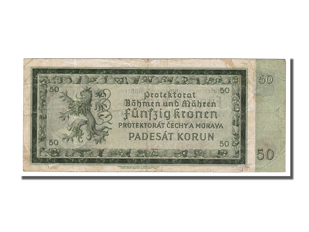 Bohemia and Moravia, 50 Korun, 1940, KM #5a, 1940-09-12, EF(40-45), A23