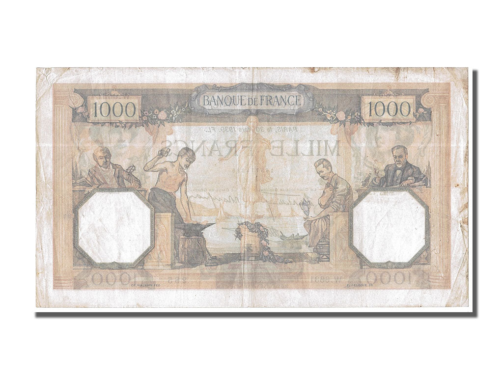 France, 500 Francs, 1 000 F 1927-1940 ''Cérès et Mercure'', 1939, KM #88c, 1...
