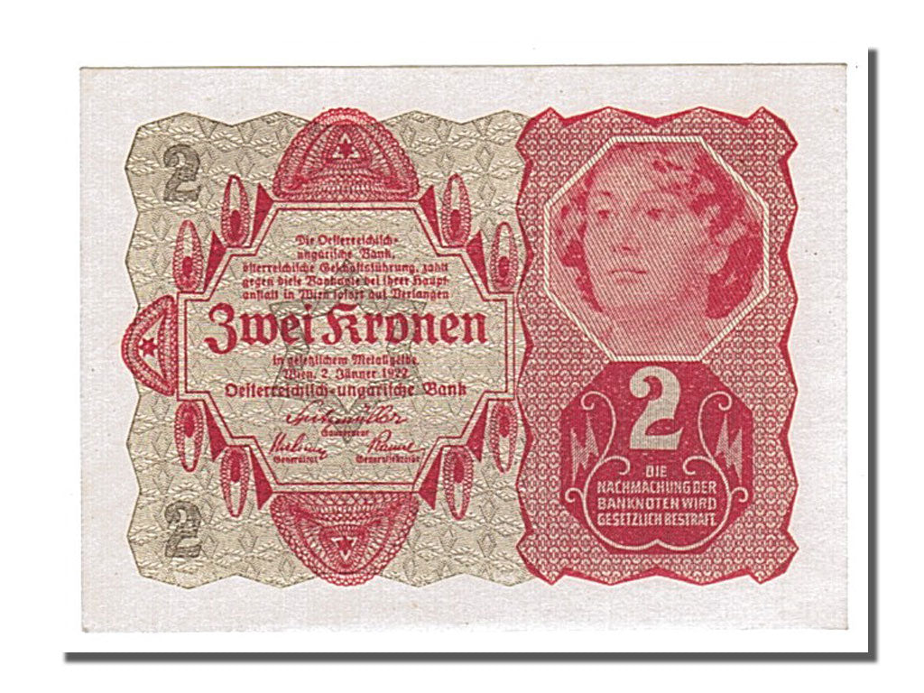 Banconote, Austria, 2 Kronen, 1922, FDS