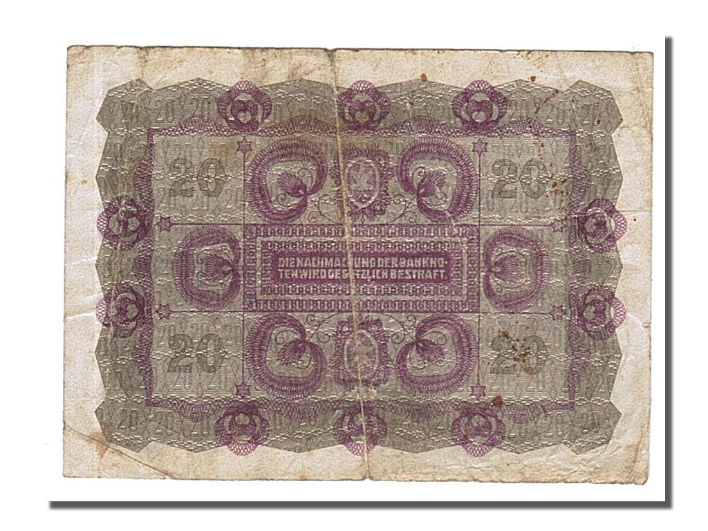 Banknote, Austria, 20 Kronen, 1922, 1922-01-02, VF(20-25)