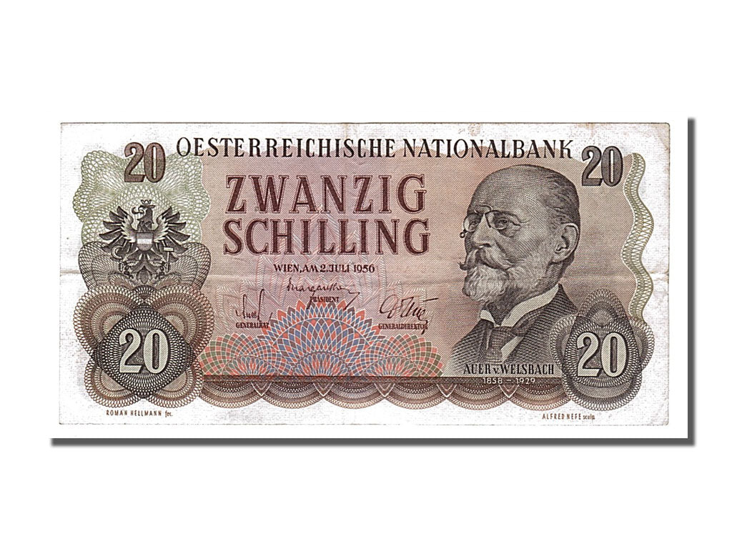 Austria, 20 Schilling, 1956, KM #136a, 1956-07-02, EF(40-45), CB 630753