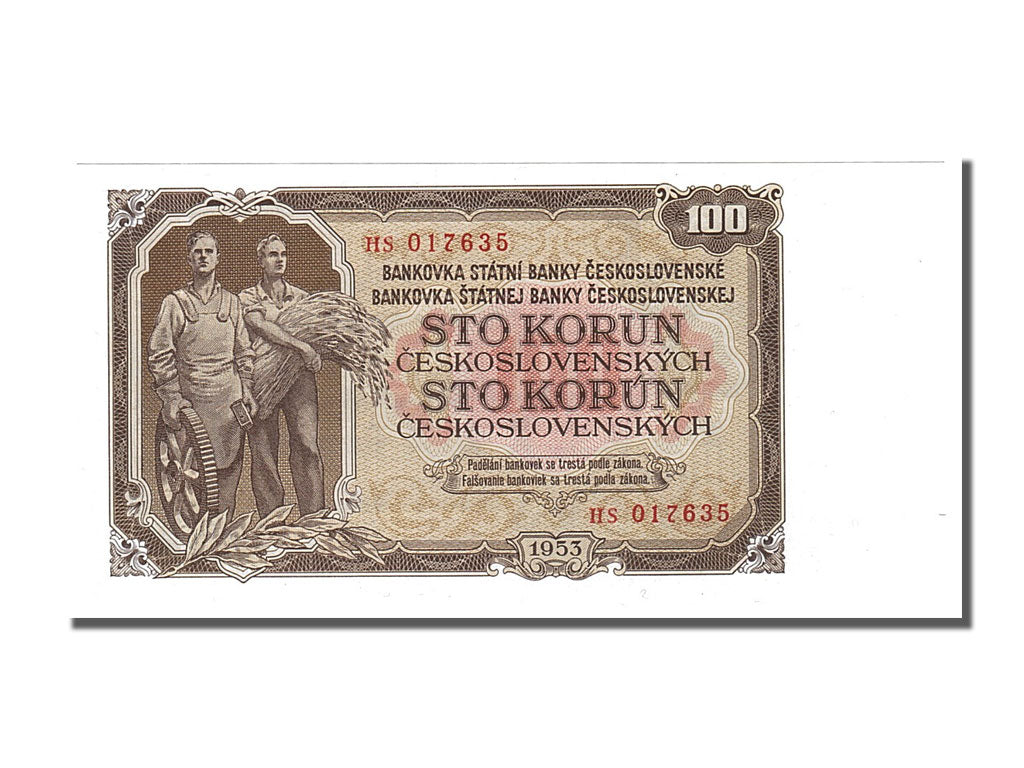Cecoslovacchia, 100 Korun, 1953, FDS