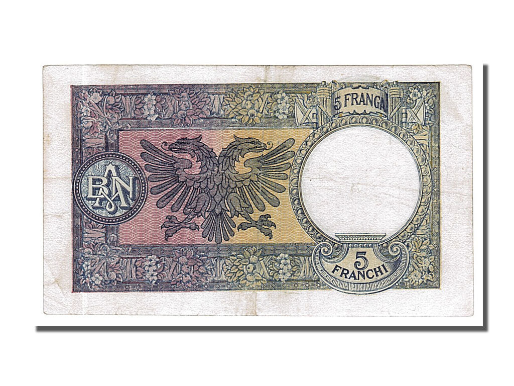 Albania, 5 Franga, 1939, KM #6a, EF(40-45), I26