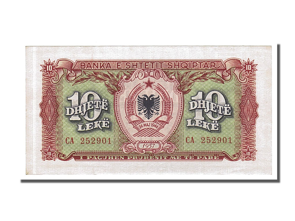 Albania, 10 Lekë, 1957, KM #28a, UNC(65-70), CA 252901