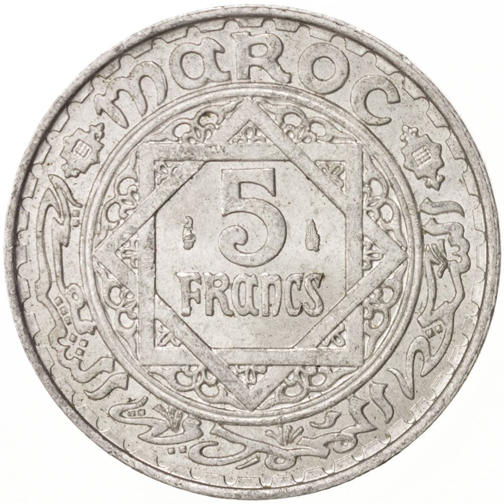 Morocco, Mohammed V, 5 Francs, 1950, Paris, MS(60-62),Aluminum,KM:48,Lecompte247