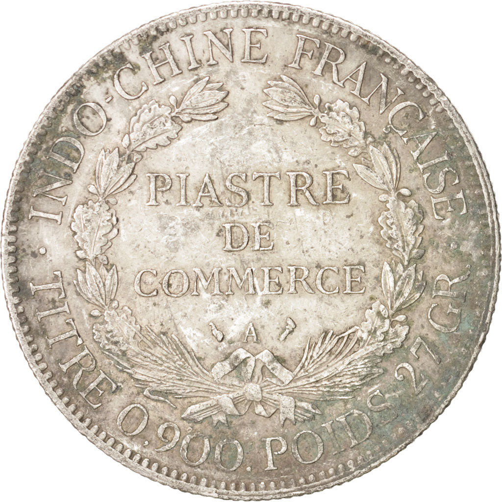 FRENCH INDO-CHINA, Piastre, 1913, Paris, VF(30-35), Silver, KM:5a.1, Lecompte294