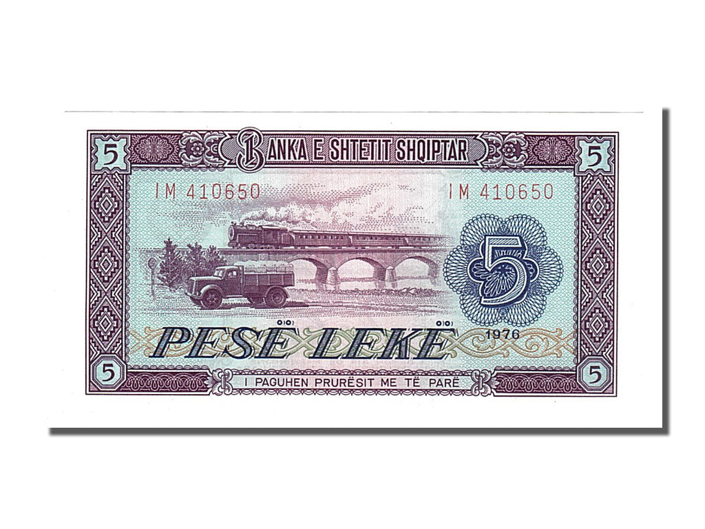 Billete, 5 Lekë, 1976, Albania, UNC