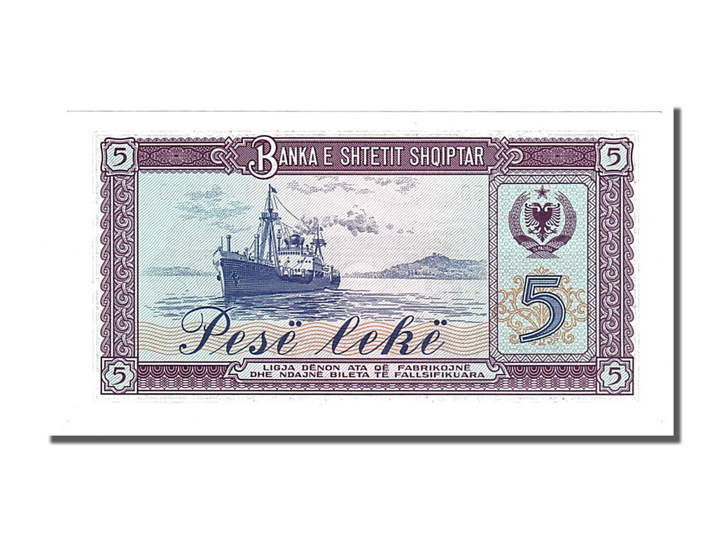Billete, 5 Lekë, 1976, Albania, UNC