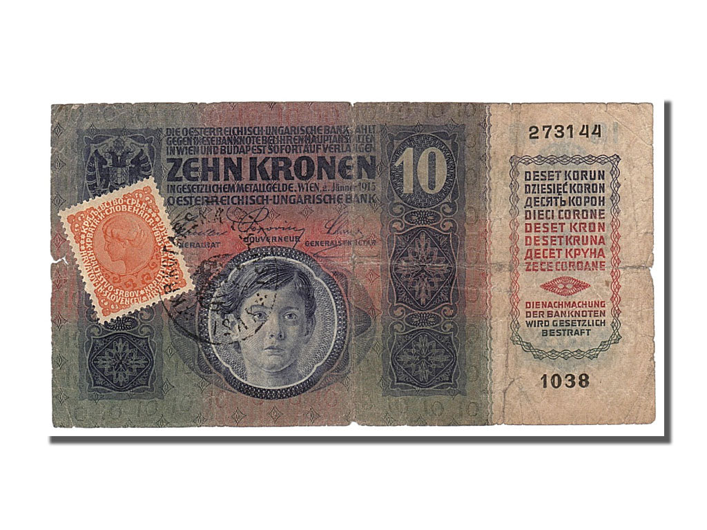 Yugoslavia, 10 Kronen, 1915, KM #6b, 1915-01-02, VF(20-25), 1038