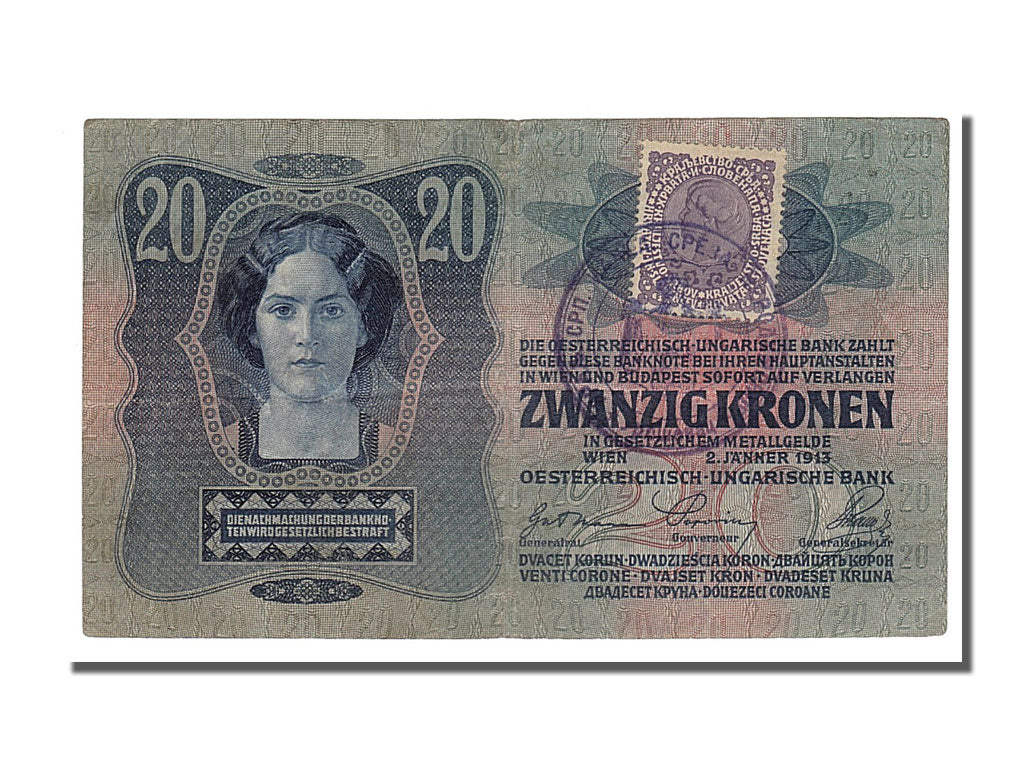 Banknote, Yugoslavia, 20 Kronen, 1913, 1913-01-02, AU(55-58)