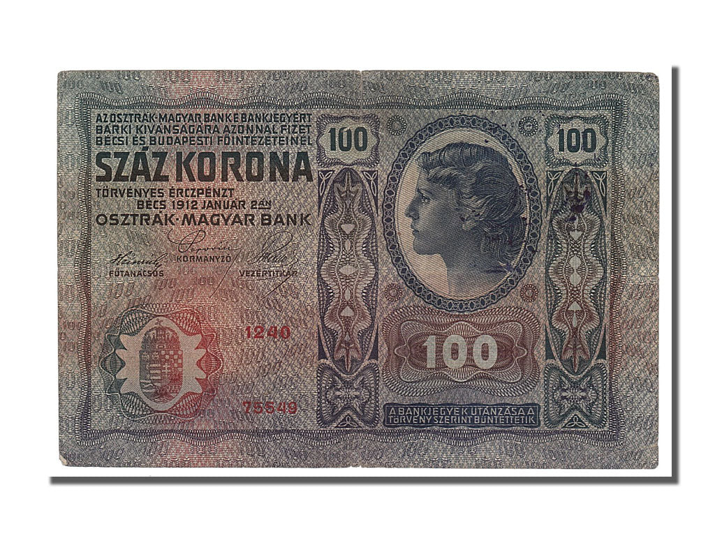 Banknote, Yugoslavia, 100 Kronen, 1912, 1912-01-02, VF(30-35)