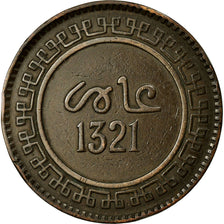 Coin, Morocco, 'Abd al-Aziz, 10 Mazunas, 1903, Birmingham, EF(40-45), Bronze
