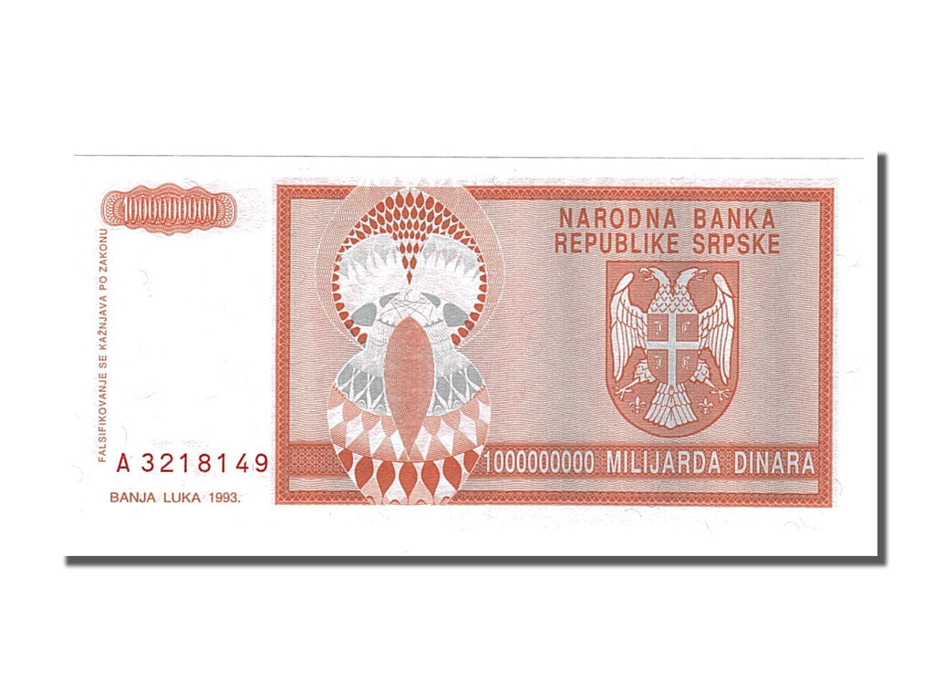 Banknote, Bosnia - Herzegovina, 1 Milliard Dinara, 1993, UNC(65-70)