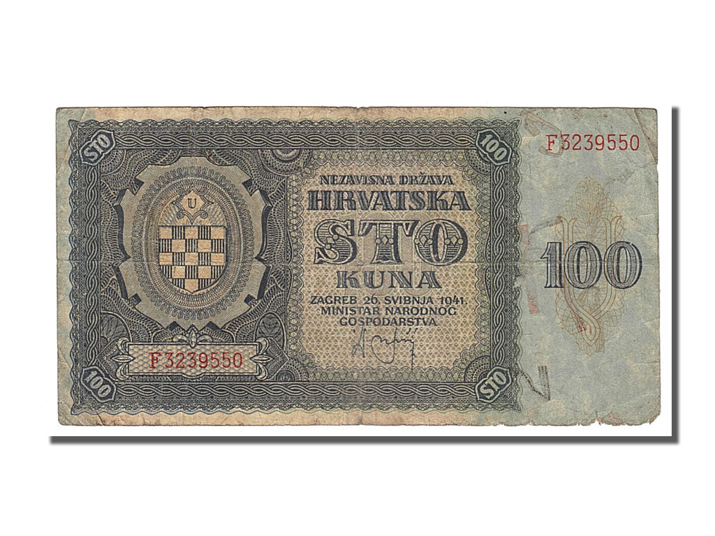 Croatia, 100 Kuna, 1941, KM #2a, 1941-05-26, VF(20-25), F3239550