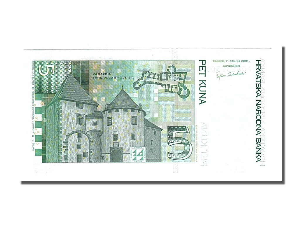 Banconote, Croazia, 5 Kuna, 2001, 2001-03-07, FDS