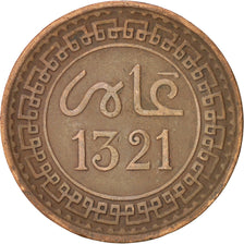 Morocco, 'Abd al-Aziz, 5 Mazunas, 1903, Paris, EF(40-45), Bronze, KM:16.3