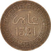 Coin, Morocco, 'Abd al-Aziz, 5 Mazunas, 1903, Paris, EF(40-45), Bronze, KM:16.3