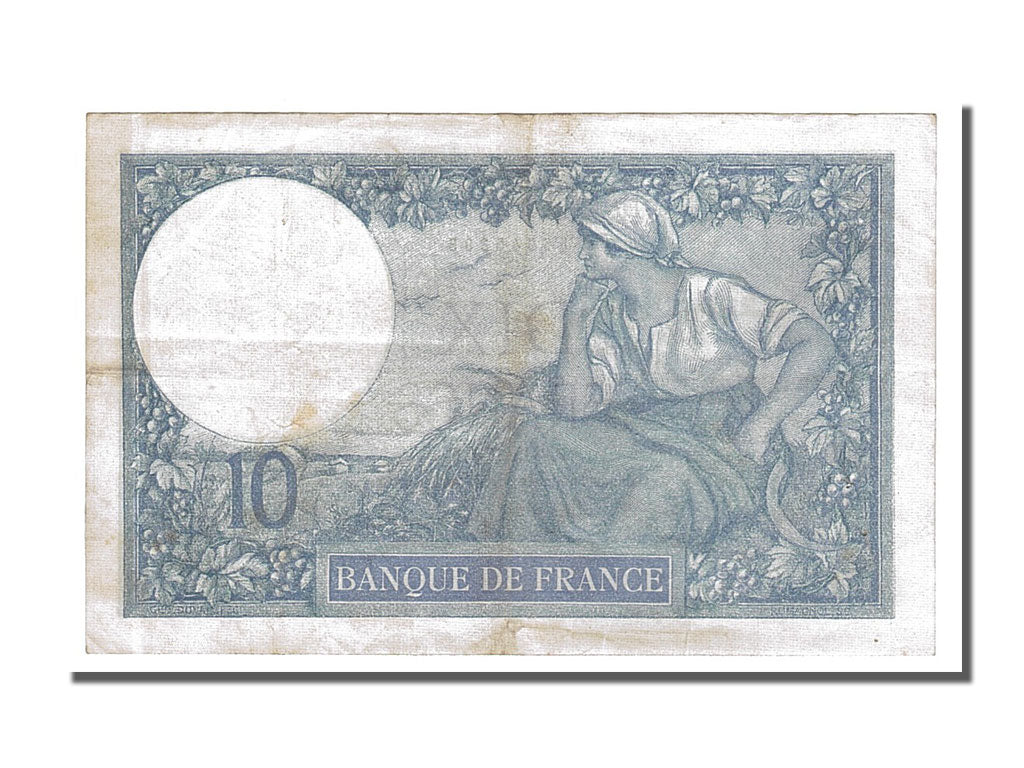 Billete, Francia, 10 Francs, 10 F 1916-1942 ''Minerve'', 1916, 1916-12-08, MBC+