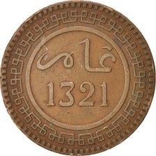 Coin, Morocco, 'Abd al-Aziz, 10 Mazunas, 1903, Berlin, EF(40-45), Bronze