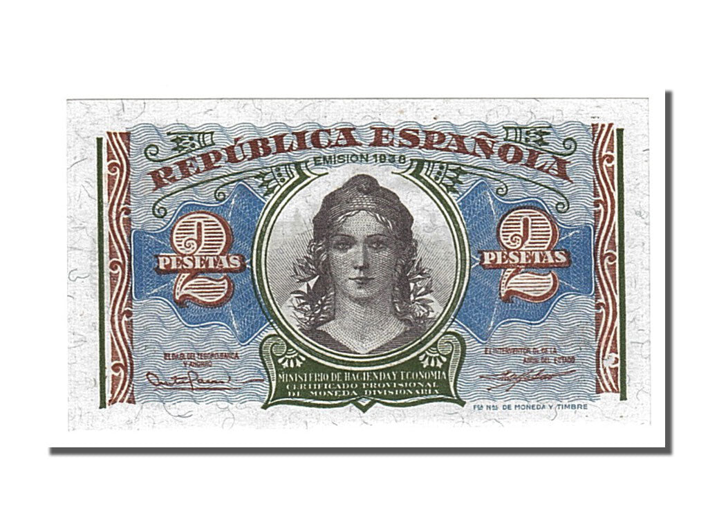 Spagna, 2 Pesetas, 1938, FDS