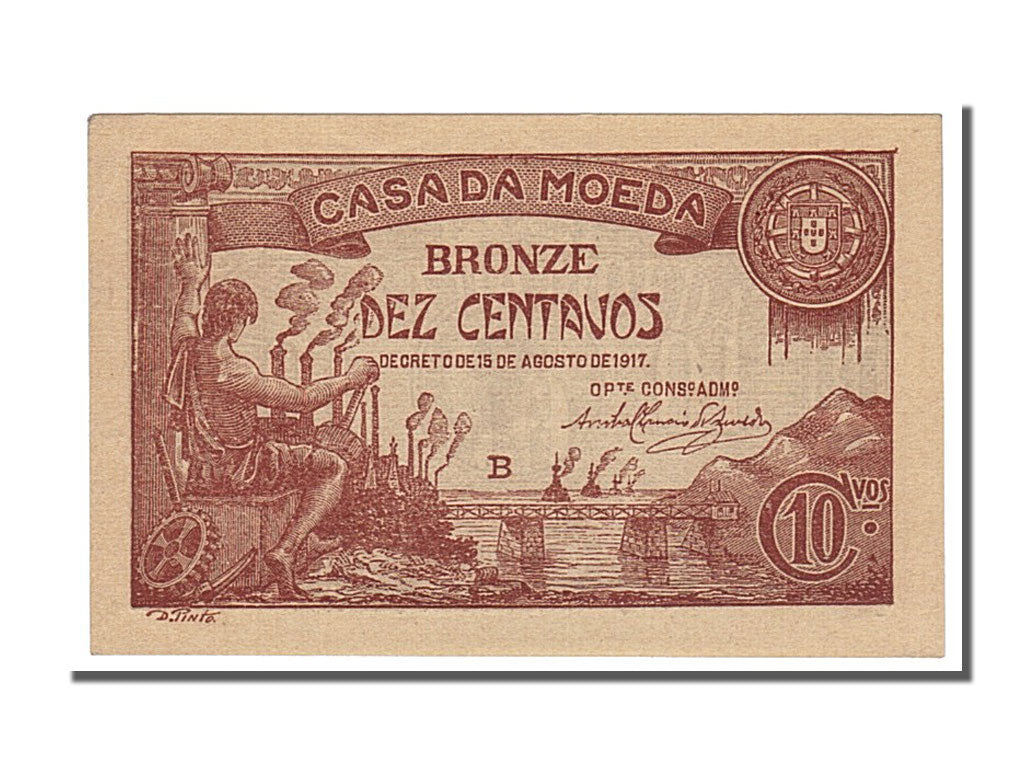 Portugal, 10 Centavos, 1917, KM #96, 1917-08-15, UNC(63), B