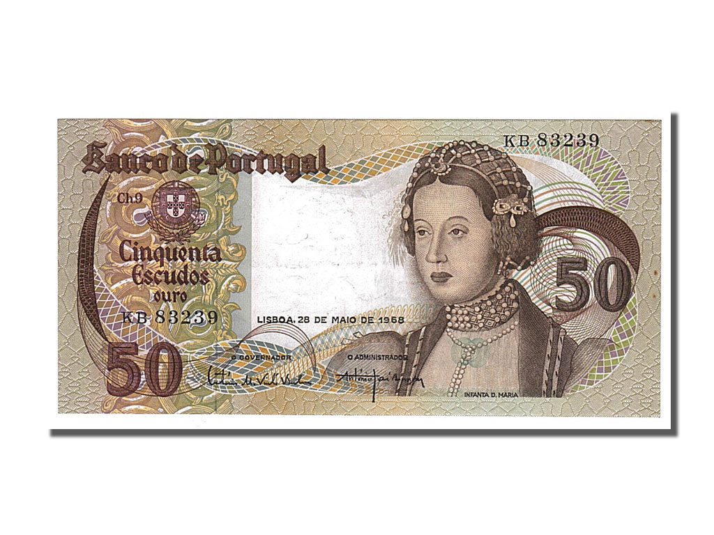 Banknote, Portugal, 50 Escudos, 1968, 1968-05-28, AU(55-58)