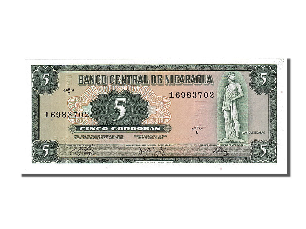 Banknote, Nicaragua, 10 Cordobas, 1972, UNC(65-70)