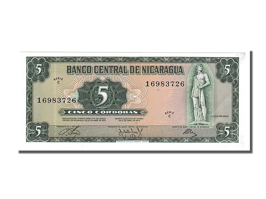 Banknote, Nicaragua, 10 Cordobas, 1972, UNC(65-70)