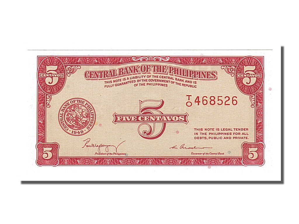Banconote, Filippine, 5 Centavos, 1949, FDS