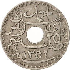 Tunisie, Ahmad Pasha Bey, 25 Centimes, 1933, Paris, TTB, KM 260, Lecompte 134