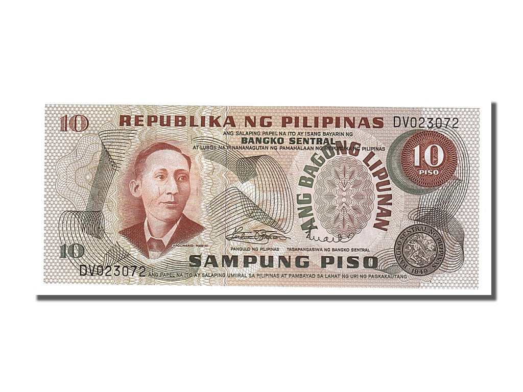 Billet, Philippines, 10 Piso, 1970, NEUF