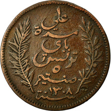 Moneta, Tunisia, Ali Bey, 5 Centimes, 1891, Paris, BB, Bronzo, KM:221