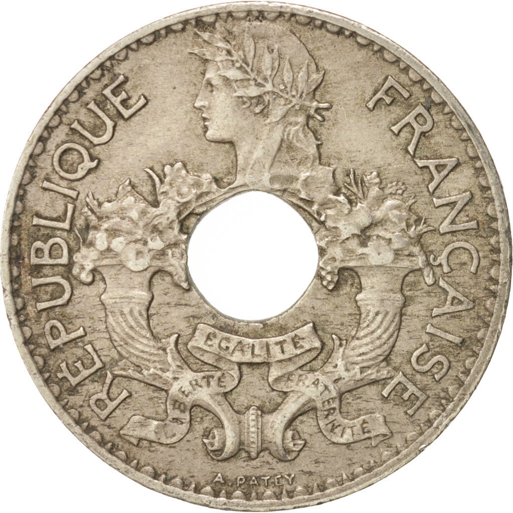 FRENCH INDO-CHINA, 5 Cents, 1939, Paris, AU(50-53), Nickel-brass, KM:18.1a