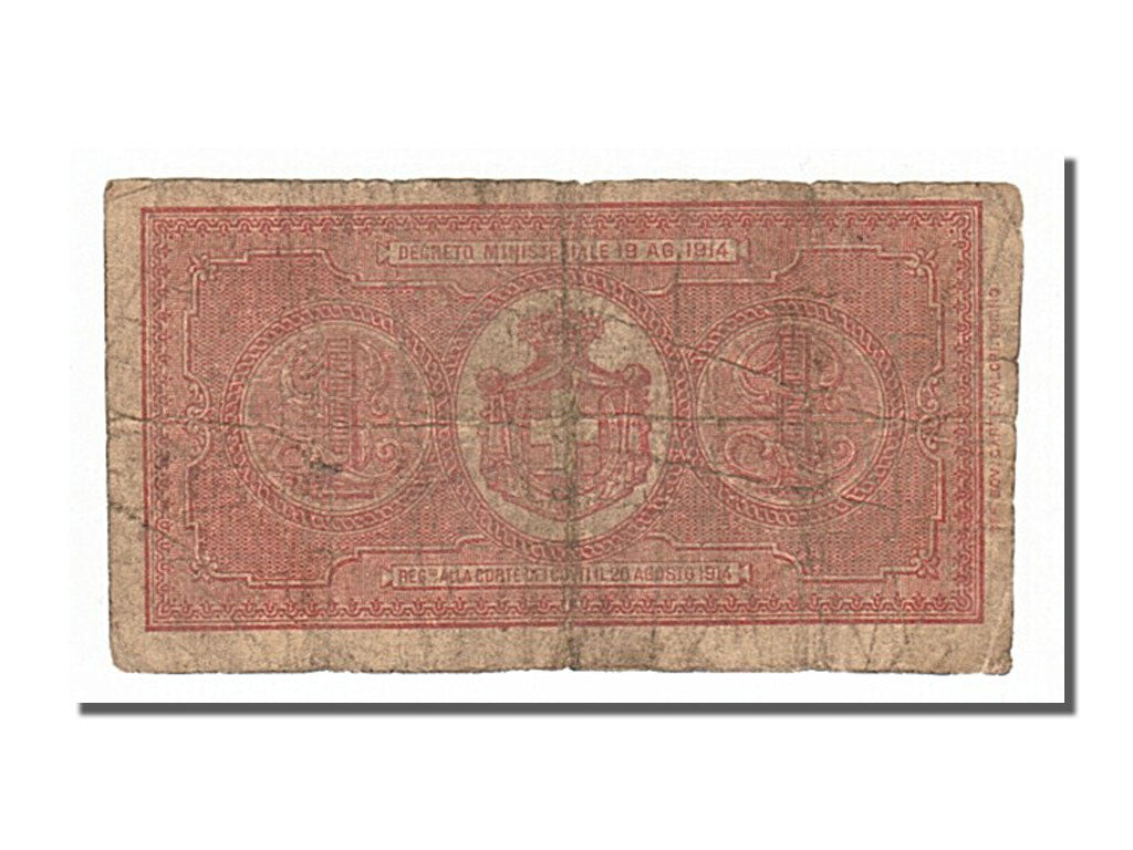 Italy, 1 Lira, 1914, KM #36b, VF(20-25), 161