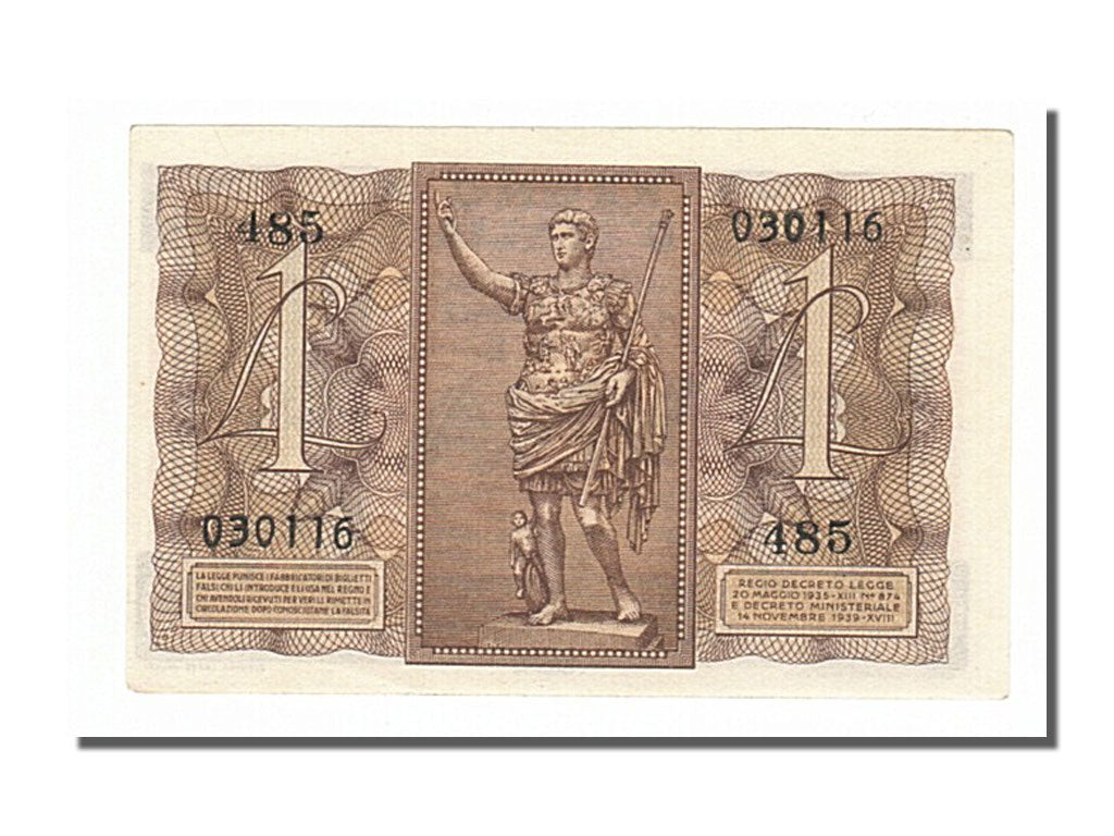 Italy, 1 Lira, 1939, KM #26, 1939-11-14, UNC(63), 485