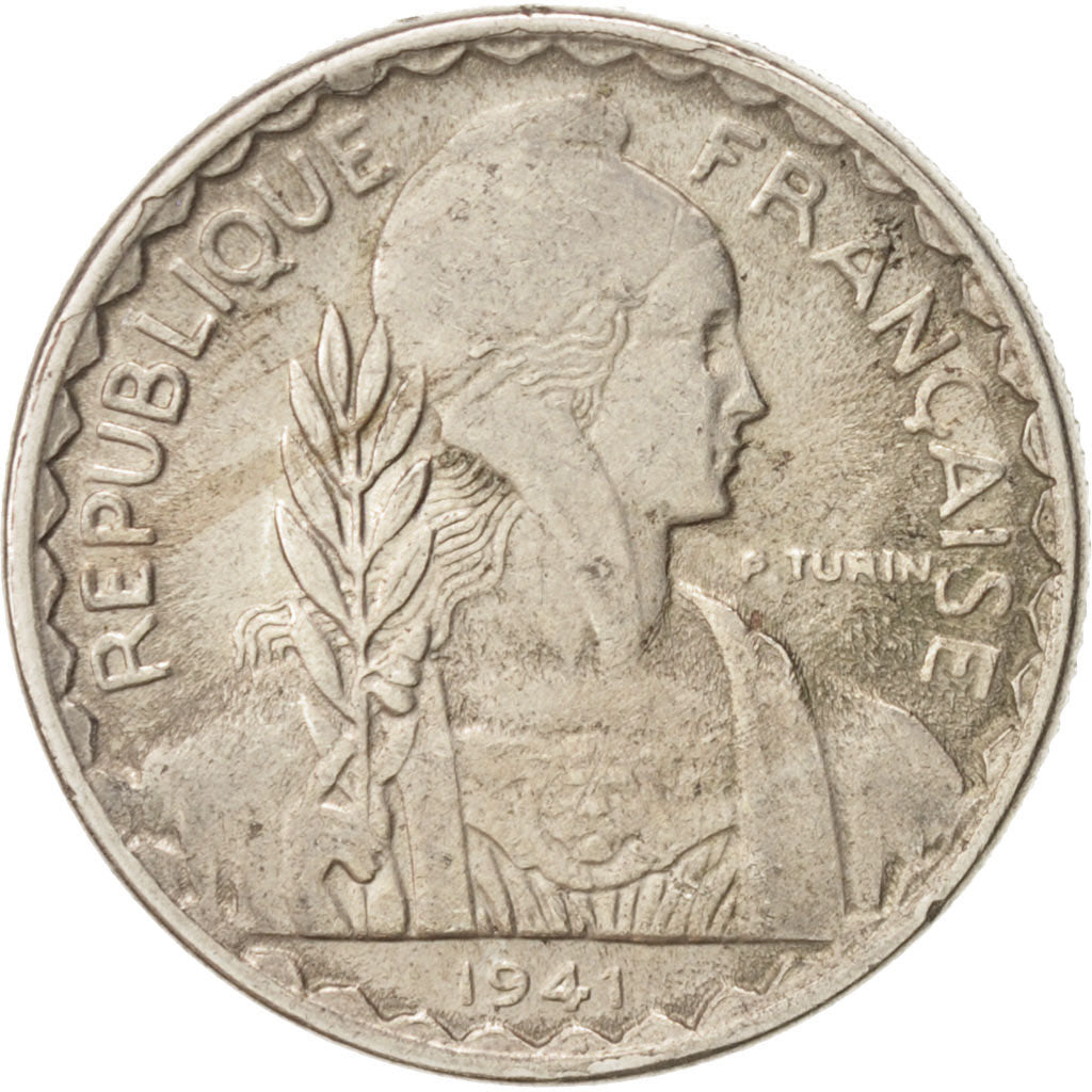 Coin, FRENCH INDO-CHINA, 10 Cents, 1941, EF(40-45), Copper-nickel, KM:21.1a