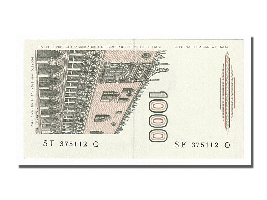 Italy, 1000 Lire, 1982, KM #109b, UNC(65-70), SF3751122Q
